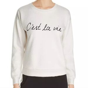Marc NY Performance | Women's C'est La Vie Novelty Cream Sweatshirt (Size 2X)